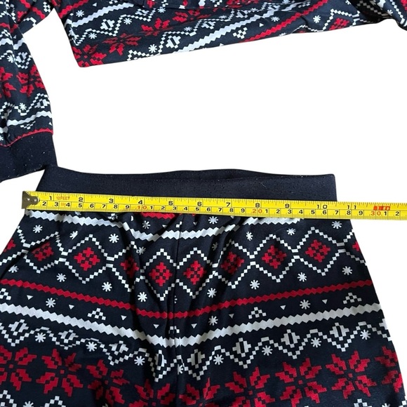 Boys Holiday Pajama Set Size 10 Winter – Red Navy Fair Isle Christmas PJs - Picture 8 of 8